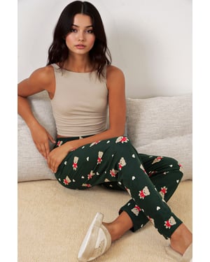 Musterte Mid-Waist Lounge-Hosen