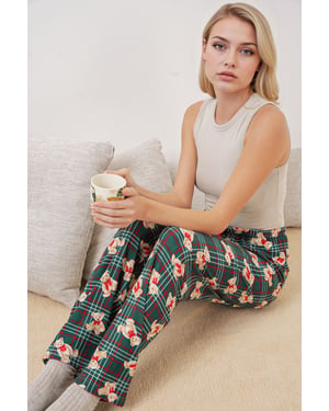 Gemusterte Mid-Waist Lounge-Hosen