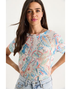 Transparentes Rundhals-T-Shirt