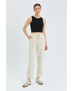 Hose mit hoher Taille und Kordelzug