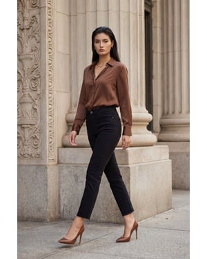 Hochtaillierte Skinny-Jeans