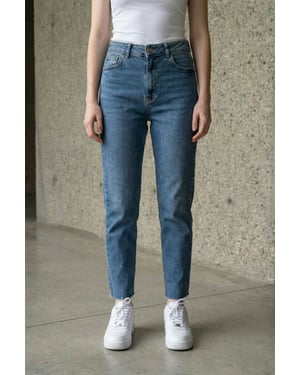 Hochtaillierte Skinny-Leg-Denim-Jeans