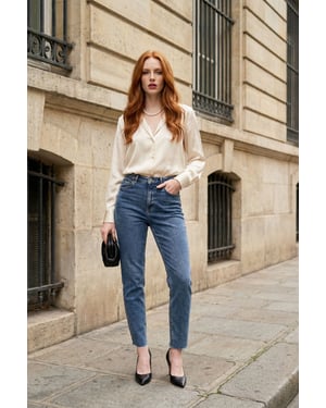 Hochtaillierte Skinny-Jeans