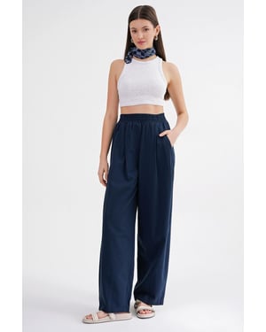 Gerade geschnittene Leinenhose