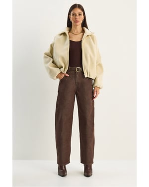 Hoch geschnittene Baggy-Jeans pantalon