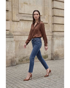 Hochtaillierte Skinny-Jeans