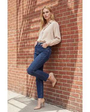 Hochtaillierte Skinny-Jeans