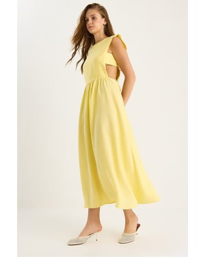 Ausschnitt Detailliertes Midi-Kleid