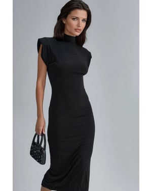 Gestepptes Midi-Kleid mit Schlitzdetails