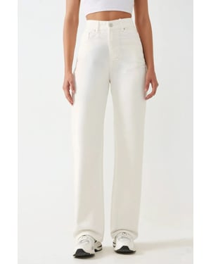 Hochgeschnittene Gerade Jeans