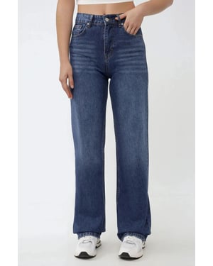 Hochtaillierte Straight-Leg-Jeans