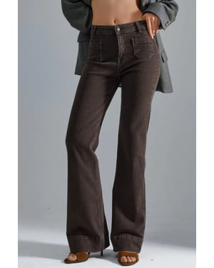 Hochtaillierte Bootcut-Jeans