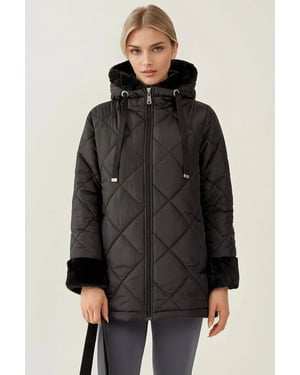 Kapuzenshirt langer Puff-Daunenmantel