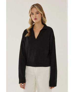 Polo-Kragen Strickpullover