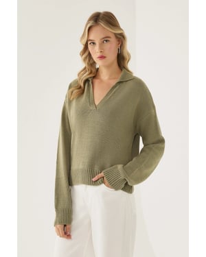 Polo-Kragen Strickpullover