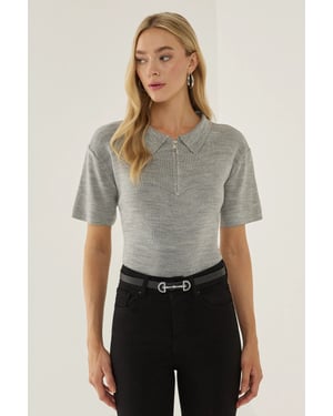 Polo-Kragensweater mit Reißverschluss