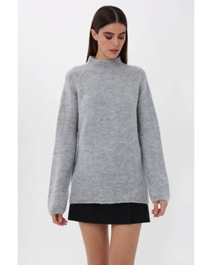 Übergroßer Pullover mit hohem Kragen