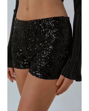 Texturierte Pailletten-Shorts