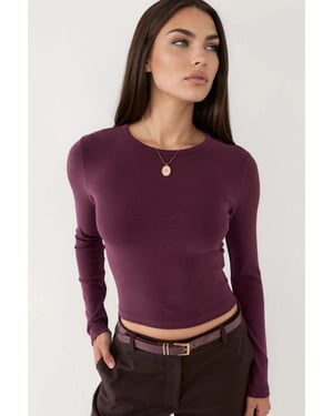 Langarm Bluse mit Rundhalsausschnitt