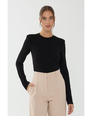 Unifarben Langarm-Bodysuit