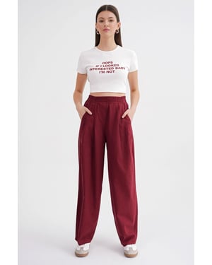 Gerade geschnittene Leinenhose