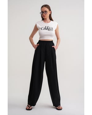 Gerade geschnittene Leinenhose