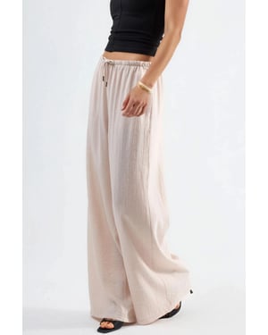 Weite Beinform Hose mit Kordelzug und Taschen