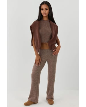 Elastischer Bund Weiche Strickhose mit Textur