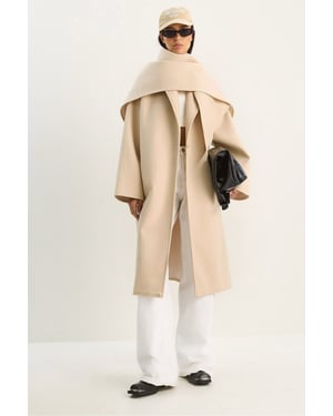 Oversized Schal-Kragen Knopfmantel