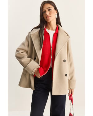 Oversized-Mantel mit Taschen