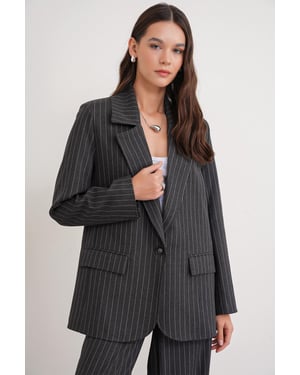 Gestreifter Oversize-Blazer