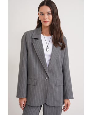 Gestreifter Oversize-Blazer