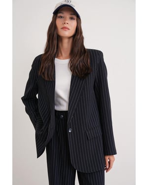 Gestreifter Oversize-Blazer
