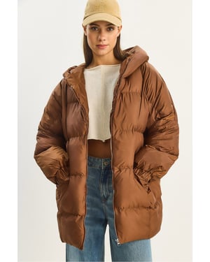 Kapuzenshirt Übergroße Dicke Pufferjacke