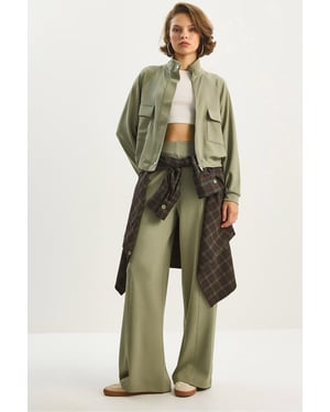 Jacken-Hosen Viskose-Mischung Zweiteiliges Set