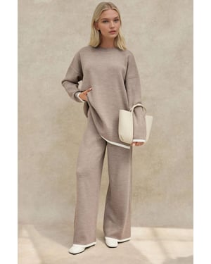 Pullover & Weitgeschnittene Hose Strick Co-Ord-Set
