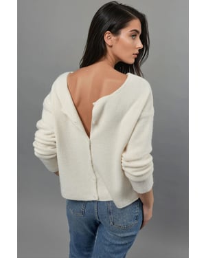 Ultrasoft Crew Neck Knopf-Cardigan für doppelte Verwendung