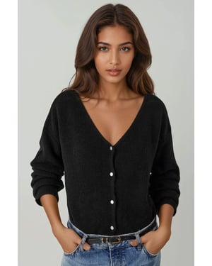 Ultrasofter V-Ausschnitt cardigan mit Knöpfen in Doppelverwendung