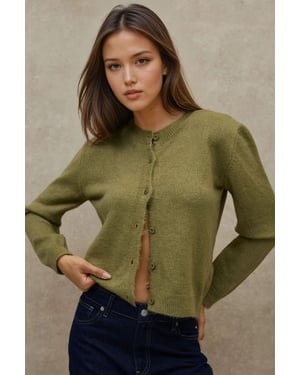 Rundhals Strickwaren Weicher Touch Cardigan