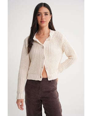 Strukturierter Rippstrick-Cardigan mit Knöpfen