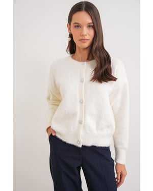 Geknöpfter Oversize Strick-Cardigan