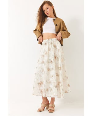 Blumenkleid Maxi Rock mit Futter
