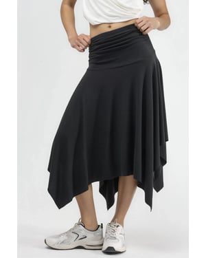 Weicher Touch Asymmetrischer Midirock