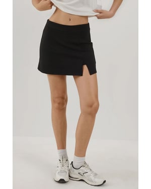 Texturierte Mini-Shorts mit elastischem Bund