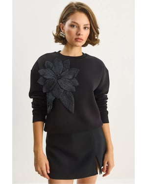 Zugangsdetail Langarm Crewneck Sweatshirt