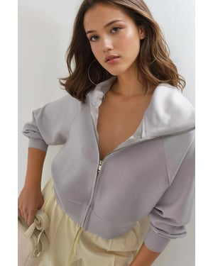 Entspanntes Passform Sweatshirt mit Reißverschluss