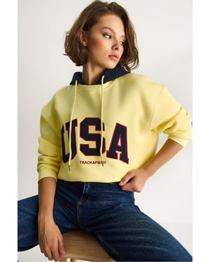 Hoodie mit Übergröße und Aufdruck
