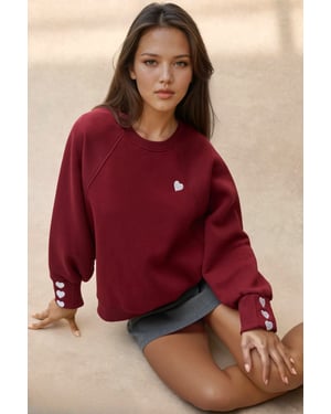Bestickter Baumwollpullover