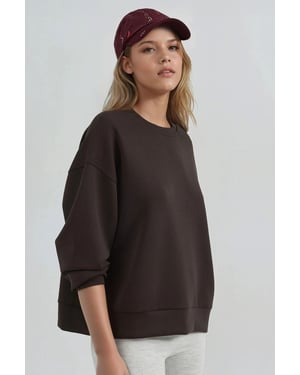Lässiges Crewneck-Modalsweatshirt