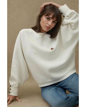 Bestickter Baumwollpullover